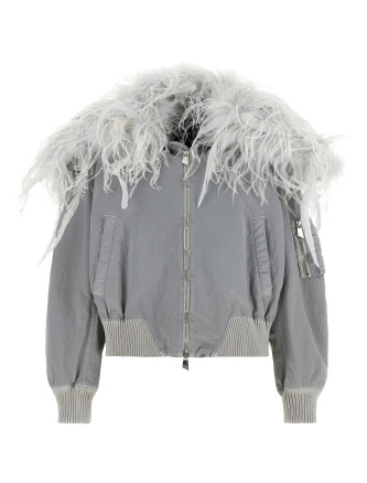 Куртка THE ATTICO Feather insert bomber jacket