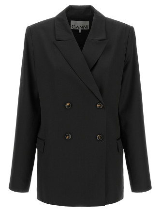 Жакет GANNI Double-breasted wool blazer