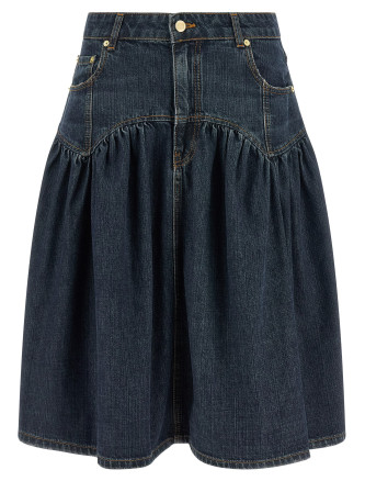 Юбка GANNI Blue slub denim skirt