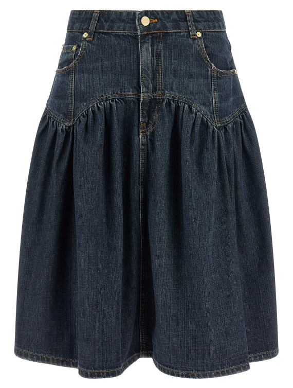 Юбка GANNI Blue slub denim skirt (A1090339569) #1