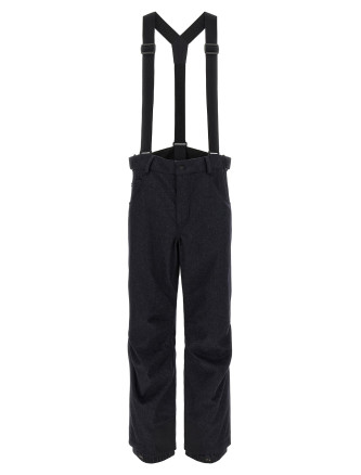 Blue denim ski bib shorts