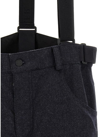 Брюки MONCLER GRENOBLE Blue denim ski bib shorts (L20972G00008599X277A) #