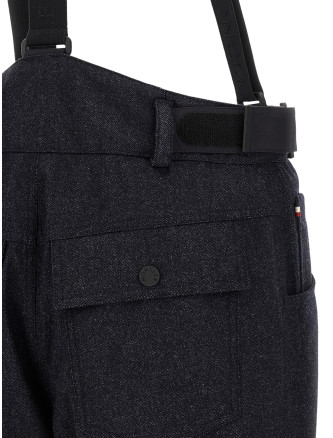 Брюки MONCLER GRENOBLE Blue denim ski bib shorts (L20972G00008599X277A) #