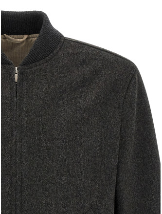 Куртка LARDINI Mélange grey wool bomber jacket (ACTEORCN65602950) #
