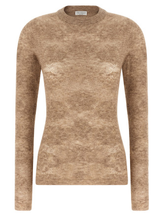 Beige 'Flower Lace' sweater