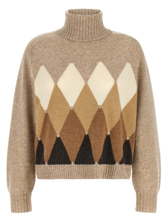 Свитер BALLANTYNE Beige diamond turtleneck sweater