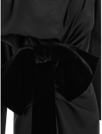 Платье миди BALMAIN Black velvet bow dress (DR00000001510PA) #
