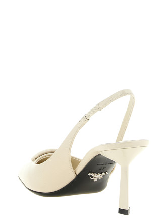 Высокие каблуки PRADA Slingbacks Saffiano patent leather (1I901MFDD753A9SF0304) #