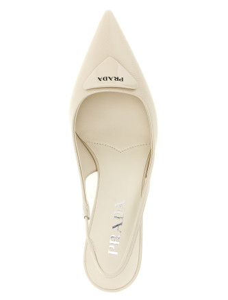 Высокие каблуки PRADA Slingbacks Saffiano patent leather (1I901MFDD753A9SF0304) #