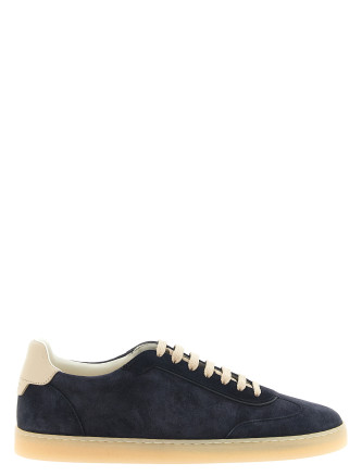 Кроссовки BRUNELLO CUCINELLI Blue suede sneakers