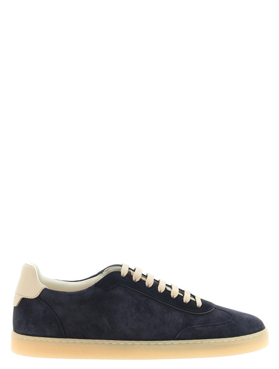 Кроссовки BRUNELLO CUCINELLI Blue suede sneakers (MZUMGLJ336COK25) #1