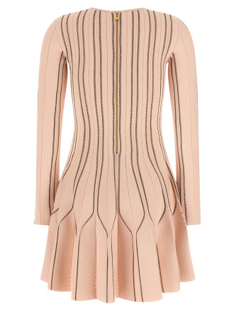 Мини-платье ELISABETTA FRANCHI Pink origami knit dress (AM39Q67E2EM3) #