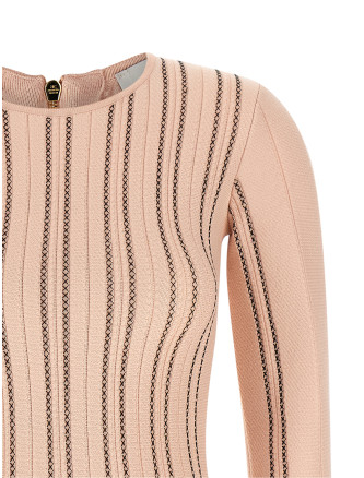 Мини-платье ELISABETTA FRANCHI Pink origami knit dress (AM39Q67E2EM3) #