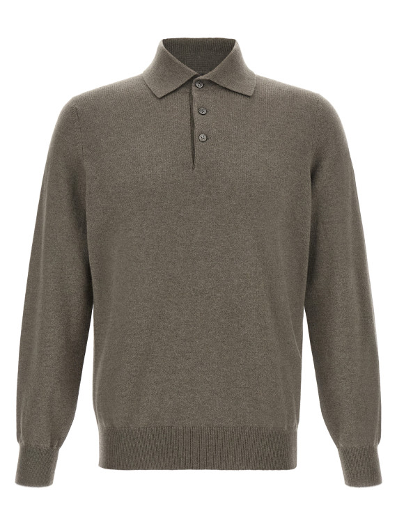Поло BRUNELLO CUCINELLI Green cashmere polo shirt (M2200295CKP08) #1