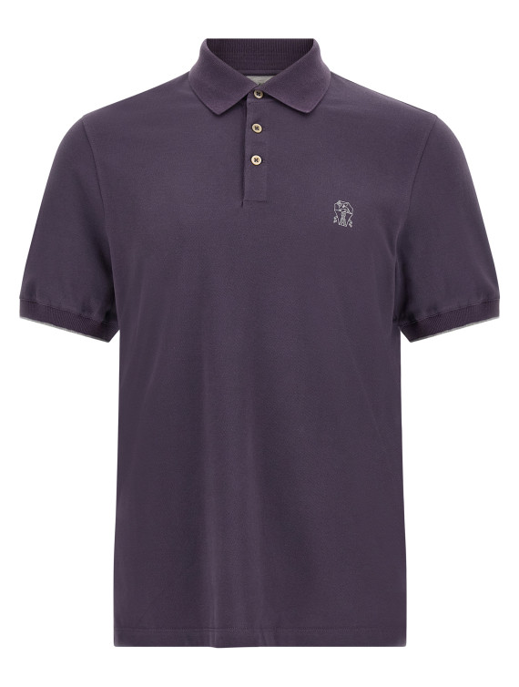 Поло BRUNELLO CUCINELLI Purple logo embroidery polo shirt (ME8548788CBW25) #1