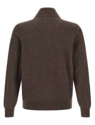 Свитер BRUNELLO CUCINELLI Brown half-zip sweater (M2200124CU766) #