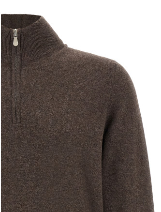 Свитер BRUNELLO CUCINELLI Brown half-zip sweater (M2200124CU766) #