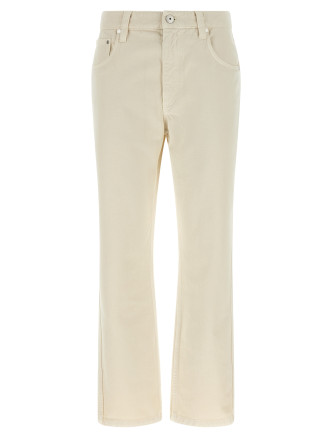 Beige 'Shiny Tab' jeans