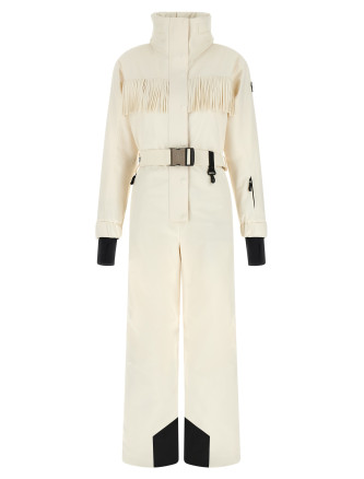 Комбинезон MONCLER GRENOBLE White fringed ski suit