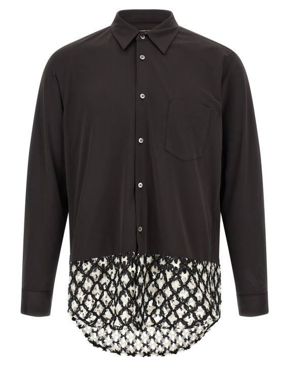 Рубашка COMME DES GARÇONS HOMME PLUS Bicolor mesh insert shirt (PRB0160511) #1