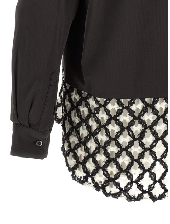 Рубашка COMME DES GARÇONS HOMME PLUS Bicolor mesh insert shirt (PRB0160511) #