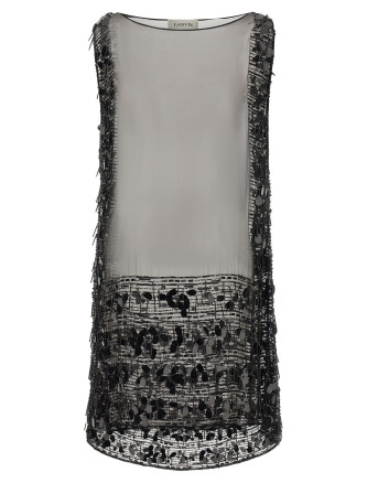 Embroidered silk tunic dress