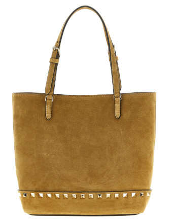 V. Garavani 'Rockstud' small beige shopping bag