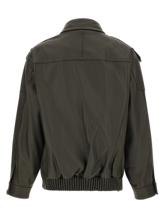 Куртка VINCE Green leather biker jacket (V135091635340DPF) #