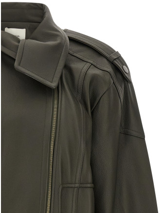 Куртка VINCE Green leather biker jacket (V135091635340DPF) #