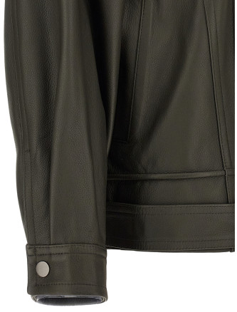 Куртка VINCE Green leather biker jacket (V135091635340DPF) #