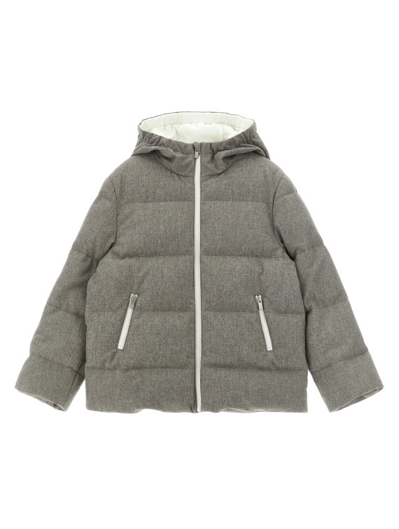 Куртка BRUNELLO CUCINELLI Grey wool flannel down jacket (B038PJ335BCED23) #1