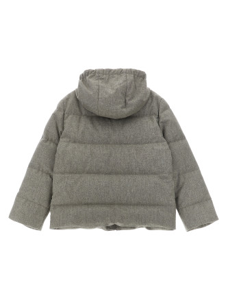 Куртка BRUNELLO CUCINELLI Grey wool flannel down jacket (B038PJ335BCED23) #