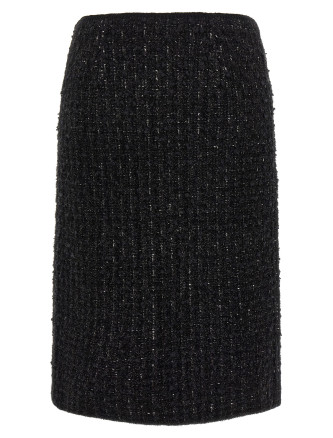 Мини-юбка TORY BURCH Black metallic tweed skirt (186230007) #