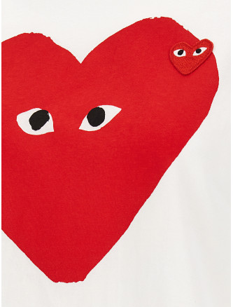 Футболка COMME DES GARÇONS PLAY 'Double Heart Emblem' (AXT2201) #