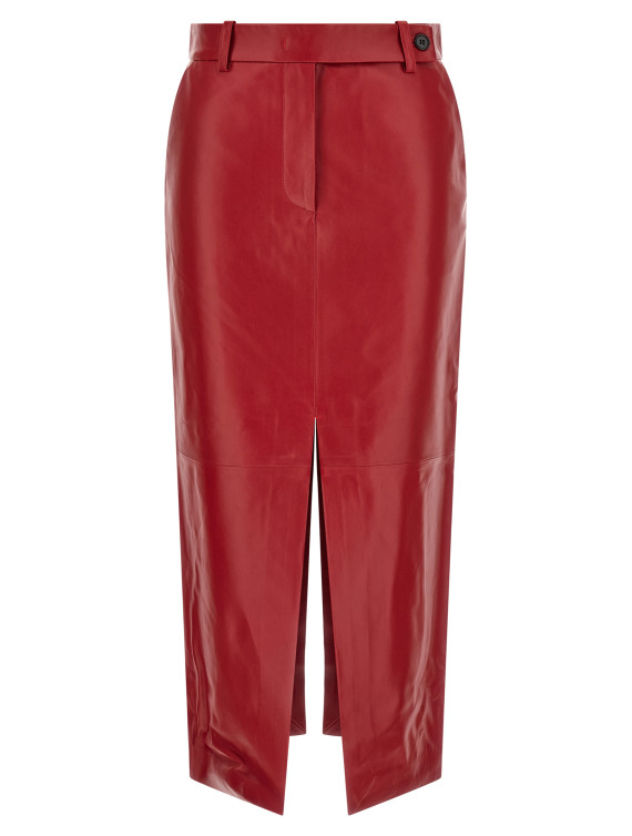 Юбка CO Red leather tailored skirt (3599ALGCHERRY) #1