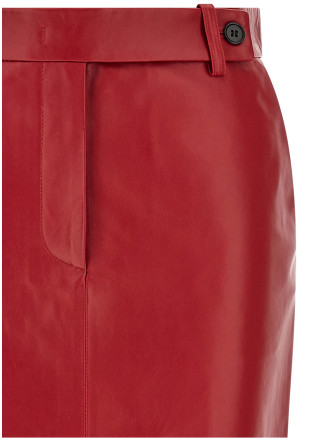 Юбка CO Red leather tailored skirt (3599ALGCHERRY) #