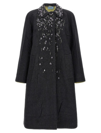 Пальто PRADA 2-in-1 Wales mouliné coat