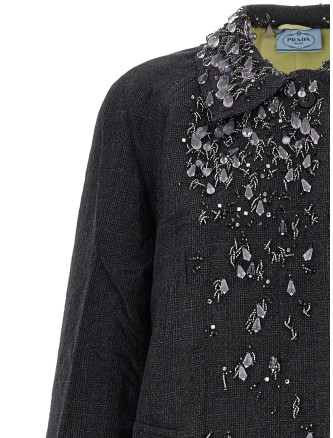 Пальто PRADA 2-in-1 Wales mouliné coat (P680TRSOOO6707F0OLY) #