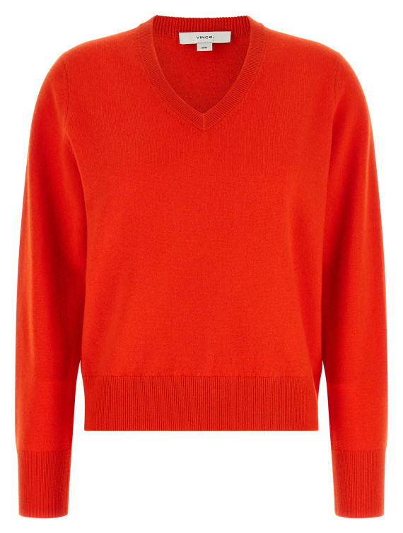 Свитер VINCE Red cashmere V-neck sweater (V067779665614CRM) #1