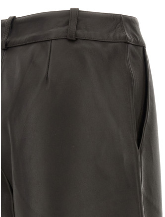 Брюки CO Brown leather barrel trousers (5295LPL204) #