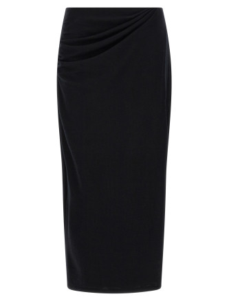Юбка VINCE Black waist draped skirt