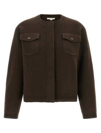 Кардиган VINCE Brown flap pockets cardigan