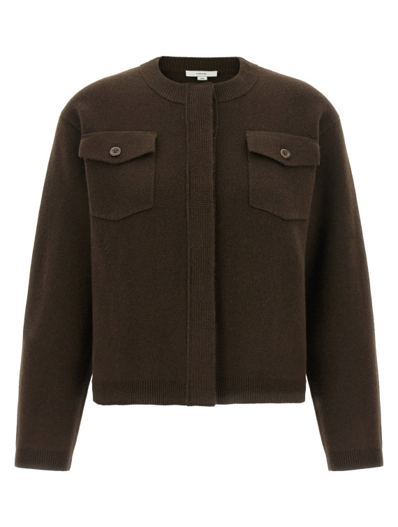 Кардиган VINCE Brown flap pockets cardigan (V217279943306SMT) #1