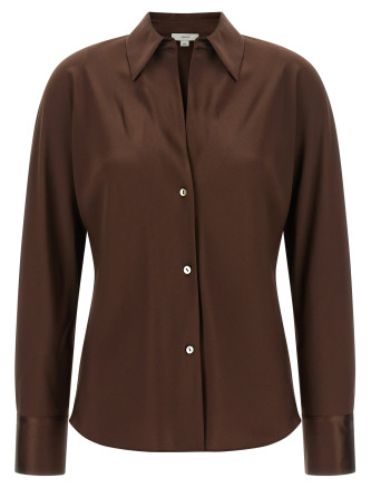 Блузка VINCE Brown silk blouse
