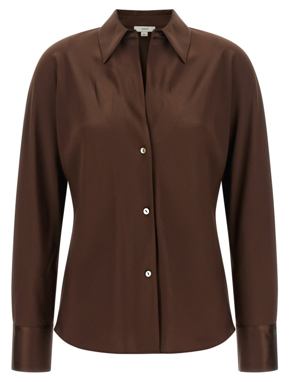 Блузка VINCE Brown silk blouse (V055413024222ESP) #1