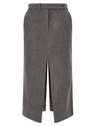 Wool and cashmere tailored skirt