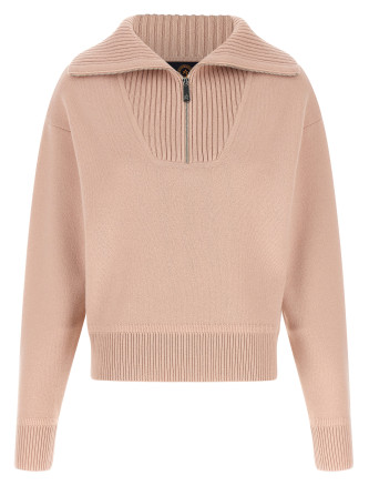 Свитер PERFECT MOMENT Pink merino wool half-zip sweater