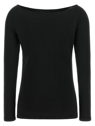 Повседневный топ ELIE SAAB Black wool off-the-shoulder top (TO460NF26CK040BLACK) #