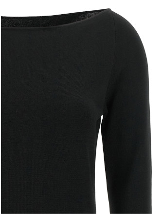 Повседневный топ ELIE SAAB Black wool off-the-shoulder top (TO460NF26CK040BLACK) #