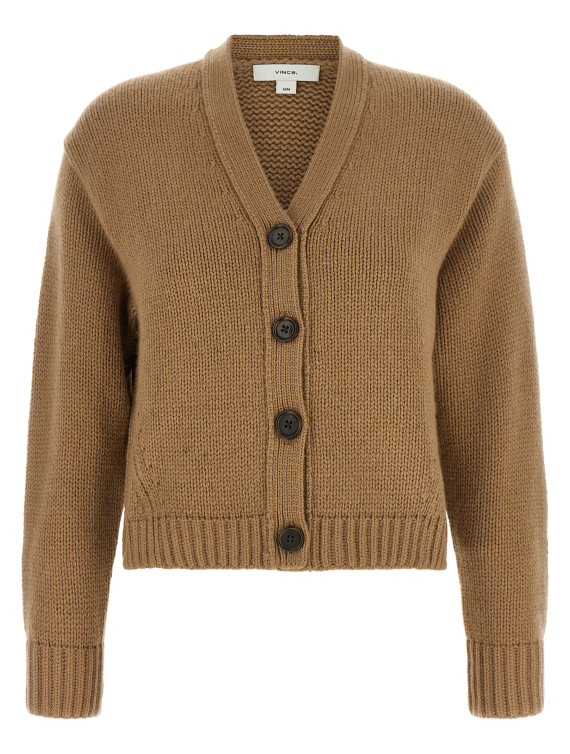 Кардиган VINCE V-neck cashmere cardigan (V215579964231CAM) #1